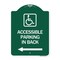 Signmission Accessible Parking on Left Arrow W/ Graphic, Green & White Aluminum Sign, 18" x 24", GW-1824-24356 A-DES-GW-1824-24356 - alternate 1